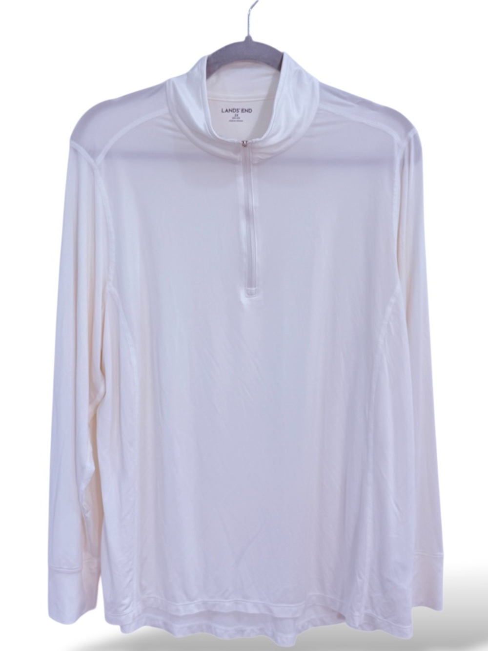 Lands' End White Half-Zip Pullover - 2X